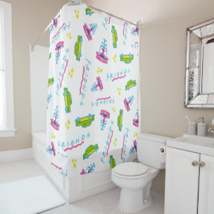 FRIENDS™ Taxi and Water Fountain Pattern Shower Curtain