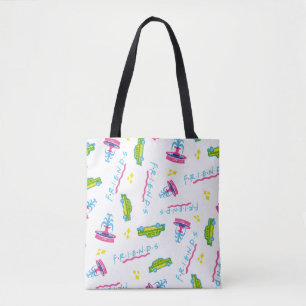 FRIENDS™ Taxi and Water Fountain Pattern Tote Bag