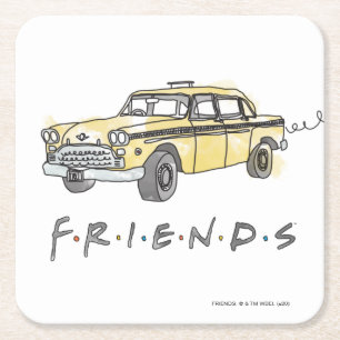 FRIENDS™   Taxi Cab Square Paper Coaster