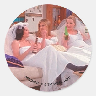 FRIENDS™   The Girls in Wedding Dresses Classic Round Sticker