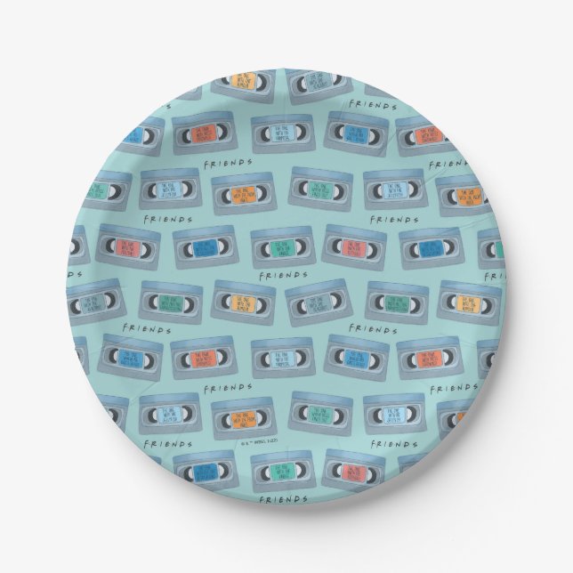 FRIENDS™ | The One With Video Tape Pattern Paper Plate (Front)