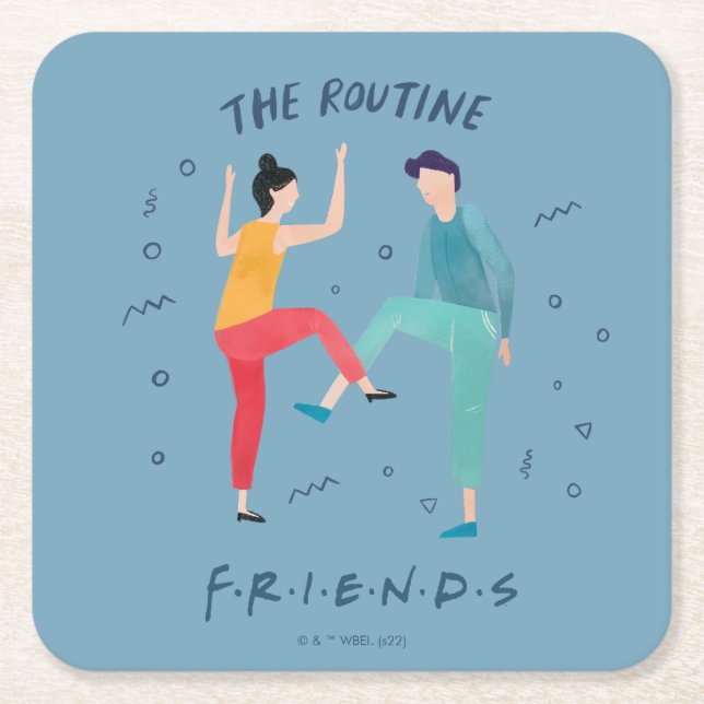 FRIENDS™ | The Routine Square Paper Coaster (Front)
