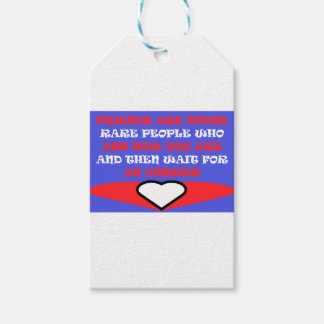 Friends themed colors red blue white design    gift tags