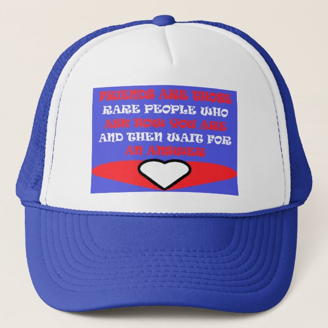 Friends themed colours red blue white design T-Shi Trucker Hat (Front)