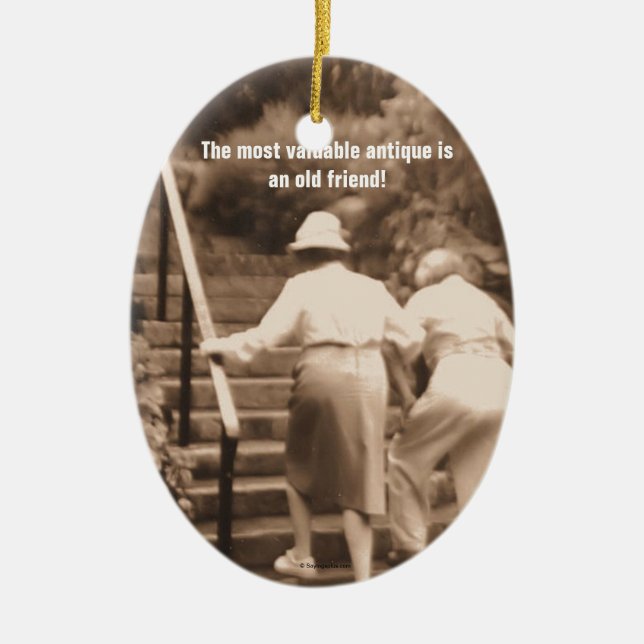 Friends till the End Ceramic Tree Decoration (Front)