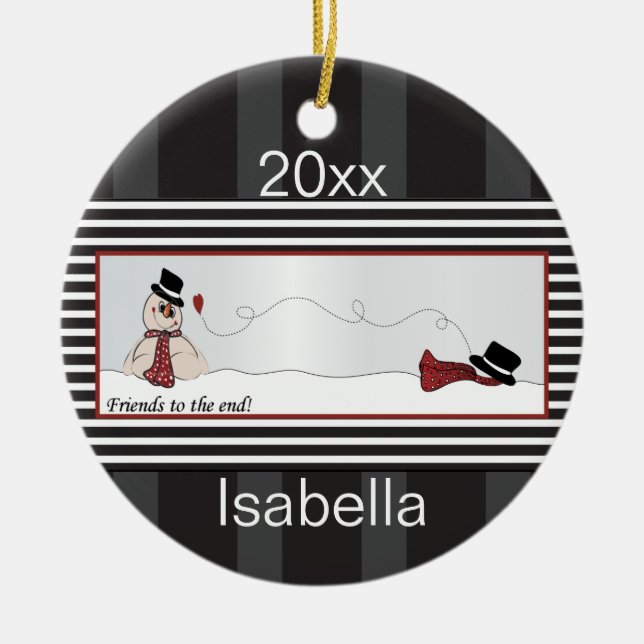 Friends to the End Ceramic Tree Decoration (Front)