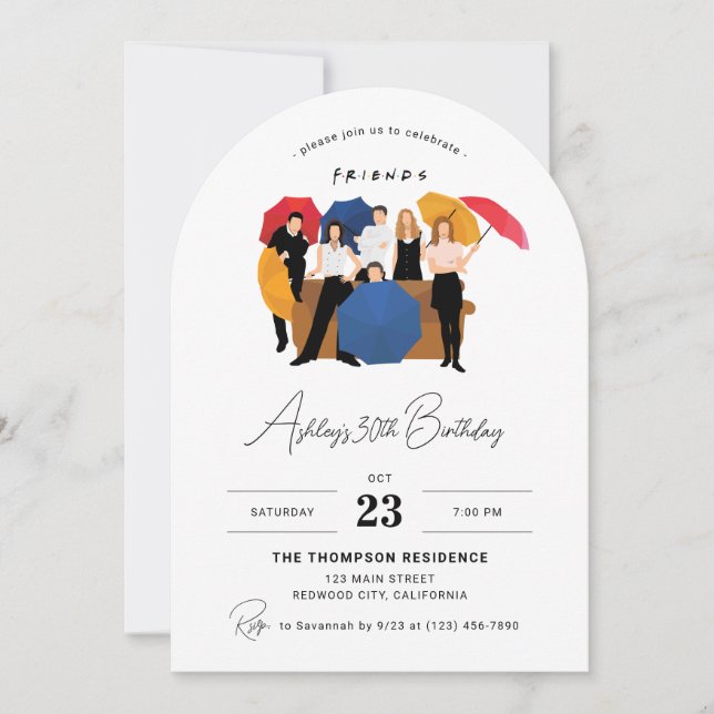 Friends TV Show Themed Customisable Birthday  Invitation (Front)