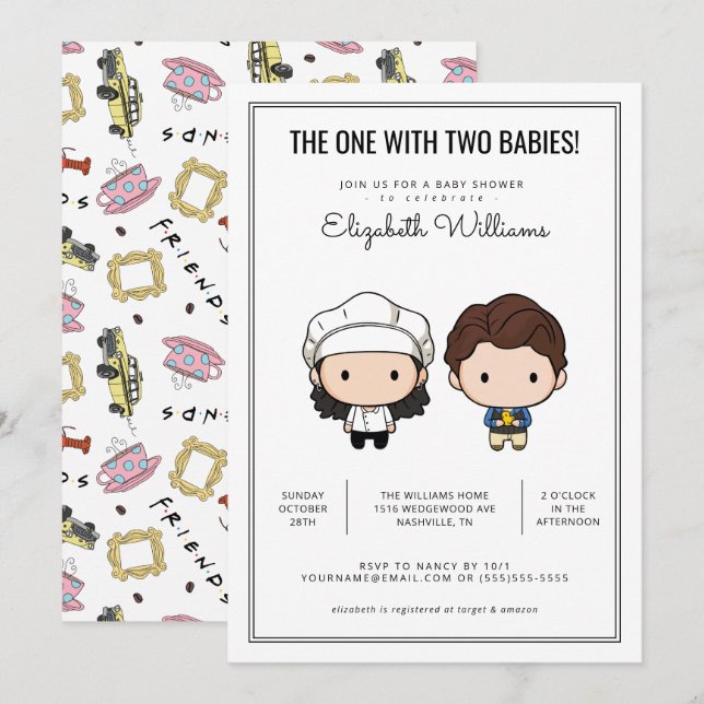 FRIENDS™ | Twins Baby Shower Invitation (Front/Back)