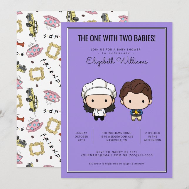 FRIENDS™ | Twins Baby Shower Invitation (Front/Back)