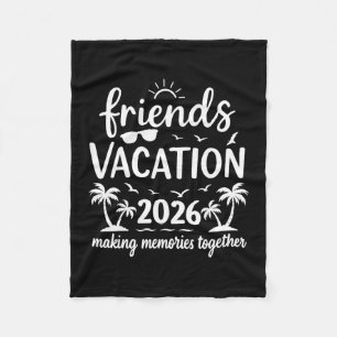Friends Vacation 2026 Tropical Beach Squad  Fleece Blanket