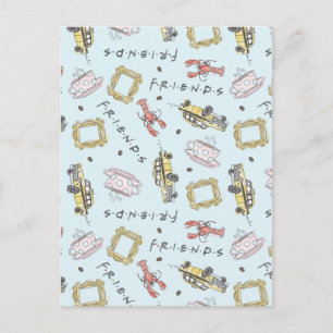 FRIENDS™ Watercolor Icons Pattern Invitation Postcard