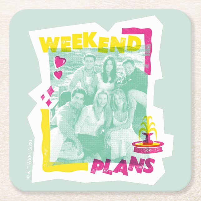 FRIENDS™ | Weekend Plans Square Paper Coaster (Front)