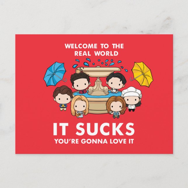 FRIENDS™ | Welcome to the Real World Chibi Invitation Postcard (Front)