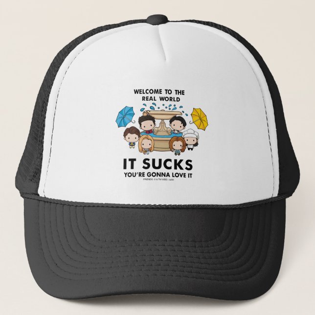 FRIENDS™ | Welcome to the Real World Chibi Trucker Hat (Front)