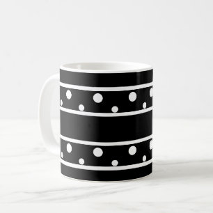 Friends White Polka Dots Black Coffee Mug