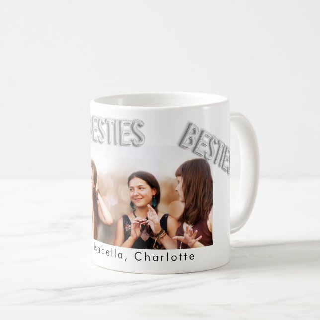 Friends white silver besties BFF photo Coffee Mug (Front Right)