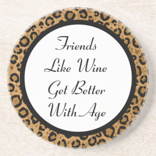 Friends & Wine Leopard Coaster