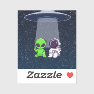 Friends with Aliens on a sticker or decal