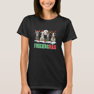 Friends Xmas Group Santa Reindeer Elf Mules Cows F T-Shirt