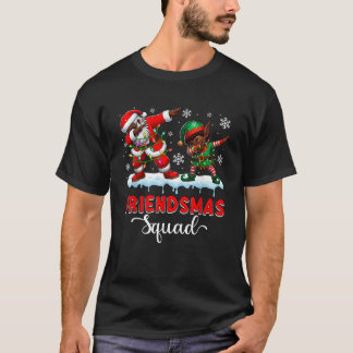 Friends Xmas Squad Dabbing Cute Elf Afro Santa Pro T-Shirt