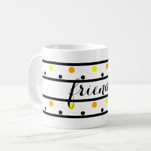 Friends Yellow Orange Polka Dots Coffee Mug
