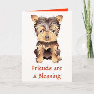 Friends Yorkhire Terrier Puppy Dog Card