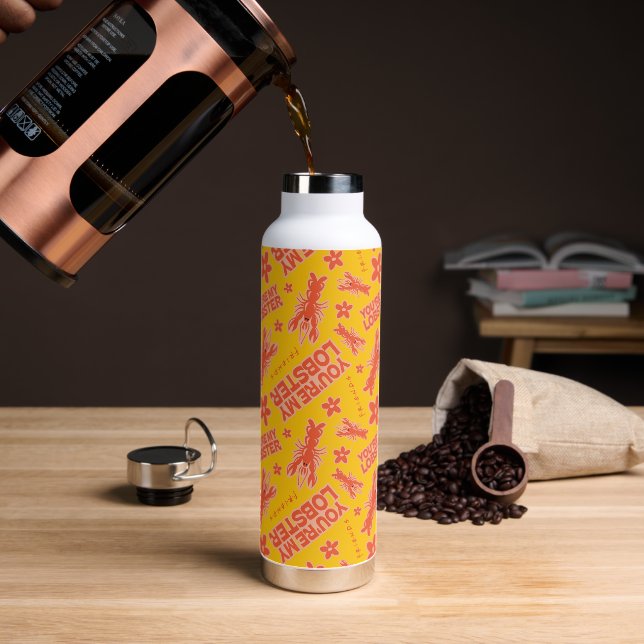 FRIENDS™ | You're My Lobster Vibrant Pattern Water Bottle (Coffee)