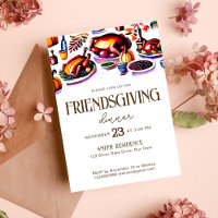 Friendsgivig Thanksgiving table dishes modern
