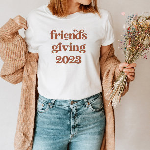 Friendsgiving 2023   Boho Retro Terracotta T-Shirt