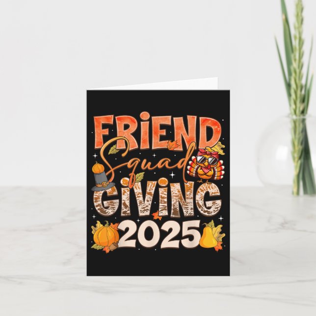 Friendsgiving 2025 Squad Thanksgiving Group Matchi Card (Front)