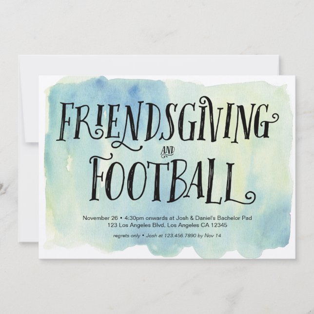 Friendsgiving and Football Dinner Invitation (Front)