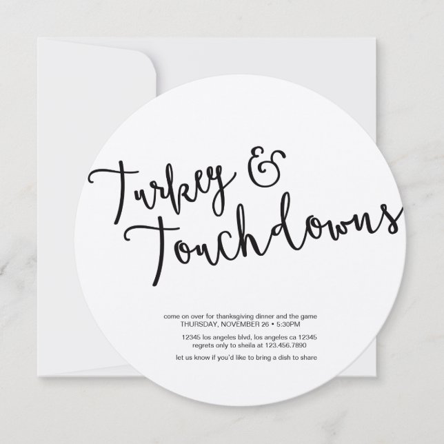 Friendsgiving and Football Thanksgiving Holiday Invitation (Front)