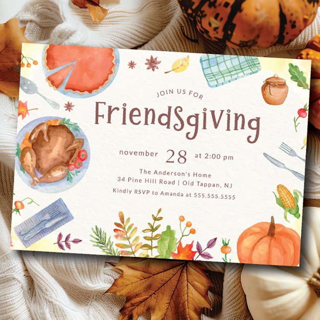 Friendsgiving Autumn Celebration Dinner Invitation (Creator Uploaded)