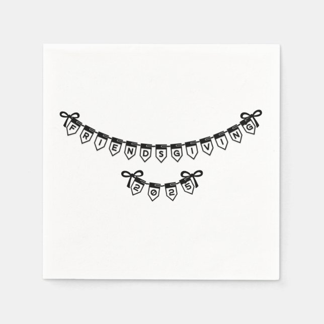 Friendsgiving Banner Font Design Napkins (Front)