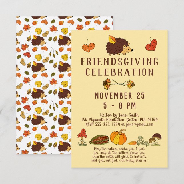 Friendsgiving Celebration with Bible Verse Invitation (Front/Back)