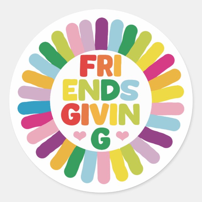 Friendsgiving Classic Round Sticker (Front)