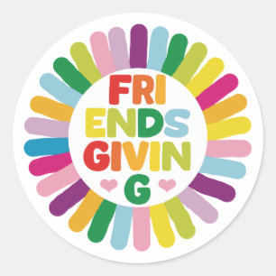 Friendsgiving Classic Round Sticker