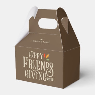 Friendsgiving Colour of Autumn Brown Favour Box