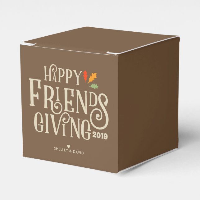 Friendsgiving | Colour of Autumn Brown Favour Box (Front Side)