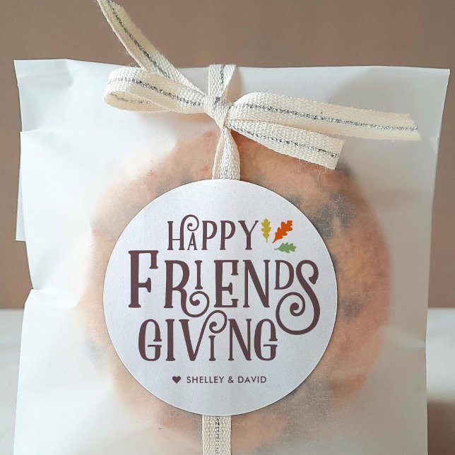 Friendsgiving | Colour of Autumn Classic Round Sticker (Creator Uploaded)