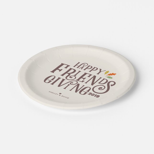 Friendsgiving | Colour of Autumn Paper Plate (Angled)
