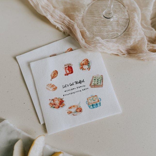 Friendsgiving Custom Thanksgiving Dinner Napkin (Creator Uploaded)