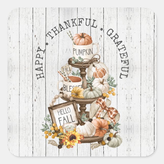 Friendsgiving Dinner Autumn Goodies Friendsgiving Square Sticker (Front)