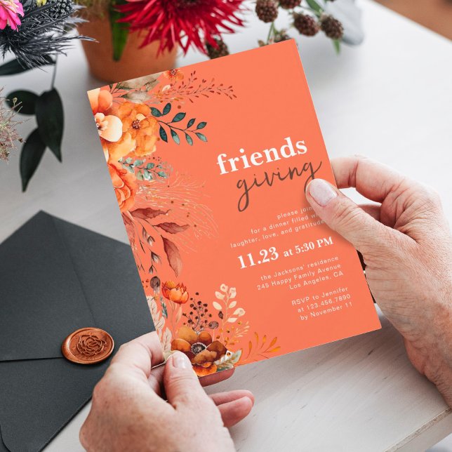 Friendsgiving dinner floral  invitation (Creator Uploaded)