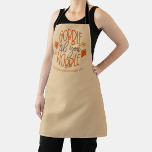 Friendsgiving Dinner Gobble Til You Wobble Apron