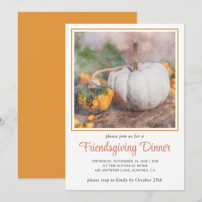 Friendsgiving Dinner Invitation (Front/Back)