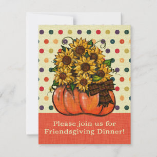 Friendsgiving Dinner Invitation Sunflowers