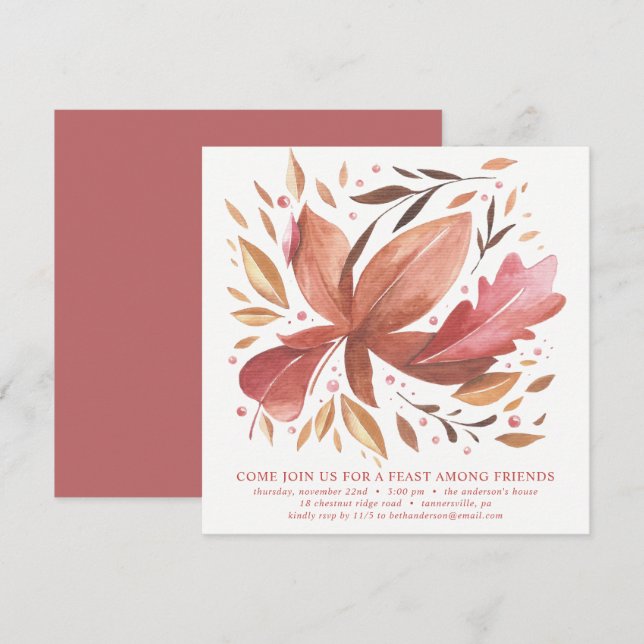 FRIENDSGIVING DINNER INVITE | JOYFUL FOLIAGE (Front/Back)