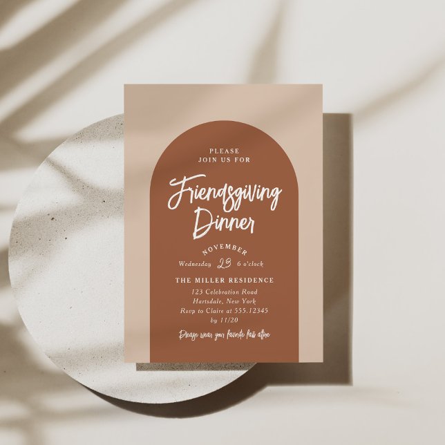 Friendsgiving Dinner Modern Arch | Spice Invitation (Creator Uploaded)