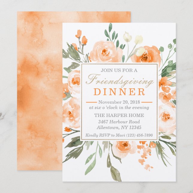 Friendsgiving Dinner Party Invitation (Front/Back)